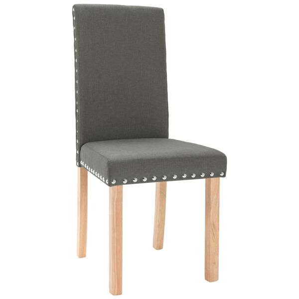 vidaXL Esszimmerst&uuml;hle 2 Stk. Dunkelgrau Stoff