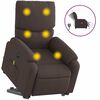 vidaXL Elektrischer Massagesessel mit Aufstehhilfe Dunkelbraun Stoff