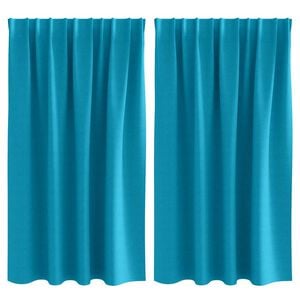 vidaXL Verdunkelungs-Vorh&auml;nge mit Ringen 2 pcs T&uuml;rkis 140 x 140 cm