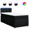 vidaXL Boxspringbett mit Matratze Schwarz 90x190 cm Stoff