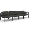vidaXL 4-tlg. Garten-Lounge-Set mit Kissen Aluminium Anthrazit