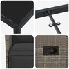 vidaXL Garten Essgruppe mit Kissen 3 pcs Grau Poly-Rattan