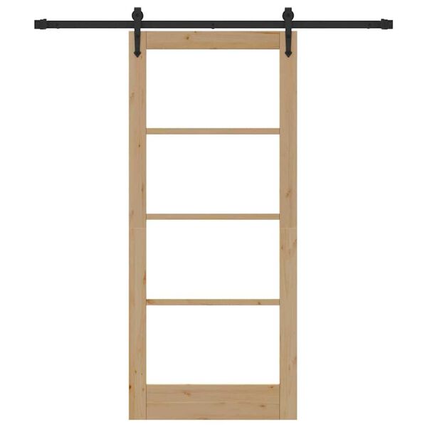 vidaXL Schiebet&uuml;r Natur 86 x 198,5 cm Massivholz Kiefer und Glas