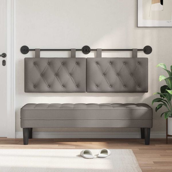 vidaXL H&auml;ngevorderseite Wandmontiert Taupe 130 x 55 x 7 cm Stoff