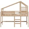 vidaXL Hochbett mit Leiter und Dach 90x200 cm Massivholz Kiefer