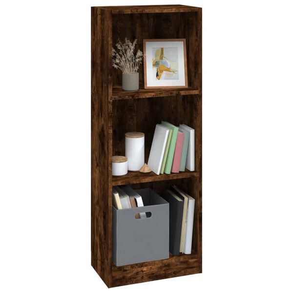 vidaXL B&uuml;cherregal 3 F&auml;cher R&auml;uchereiche 40x24x109 cm Holzwerkstoff
