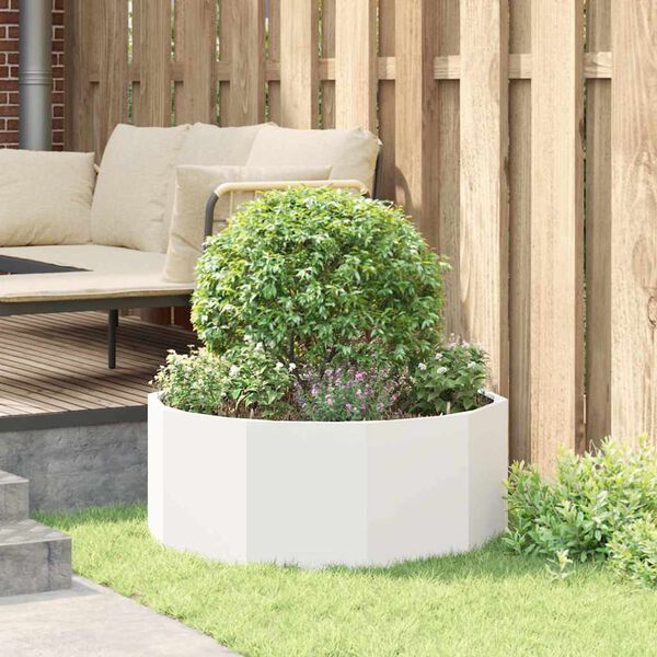 vidaXL Pflanzk&uuml;bel Wei&szlig; 90 x 90 x 35 cm Stahl