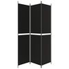 vidaXL 3-tlg. Paravent Schwarz 150x220 cm Stoff