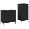 vidaXL Badezimmerm&ouml;bel Set mit Schubladen 2 pcs Schwarz Holzwerkstoff