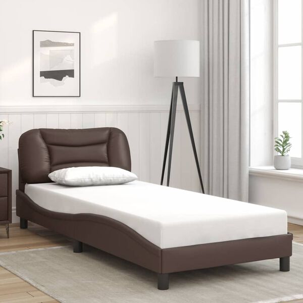 vidaXL Bettgestell ohne Matratze "Hvar" Braun 90x190 cm Kunstleder