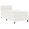 vidaXL LED Boxspringbett Creme und Wei&szlig; 100 x 200 cm Cordstoff