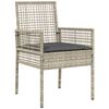 vidaXL Garten Essgruppe mit Kissen 5 pcs Hellgrau Poly-Rattan