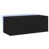 vidaXL TV-Wandschrank mit LED-Leuchten Schwarz 80x35x31 cm
