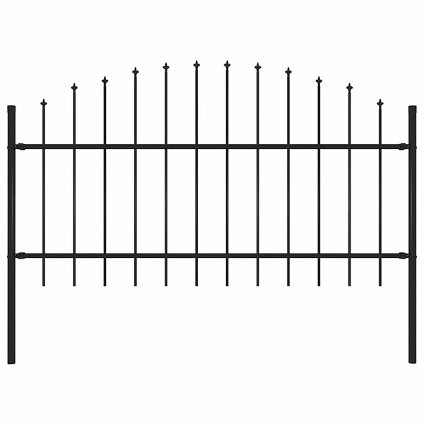 vidaXL Gartenzaun Woerden mit Speerspitze Stahl 170 x 125 cm Schwarz