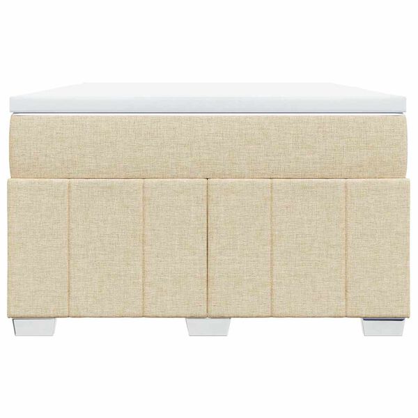 vidaXL Boxspringbett mit Matratze Creme 120x200 cm Stoff