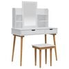 vidaXL Schminktisch-Set FAUSKE 5 stk. Wei&szlig; 100 x 50 x 143 cm