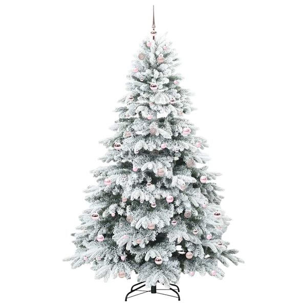 vidaXL K&uuml;nstlicher Weihnachtsbaum mit 300 LEDs Gr&uuml;n 210 cm PE und PVC