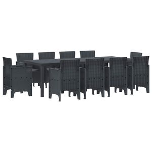 vidaXL Garten Essgruppe 11 pcs Anthrazit Polypropylen