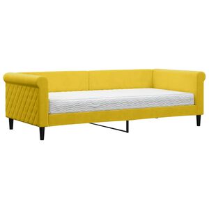 vidaXL Tagesbett mit Matratze Gelb 90x200 cm Samt