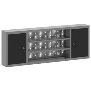 vidaXL Werkzeugschrank mit Regal Schwarz und Grau 50 x 20 x 55 cm