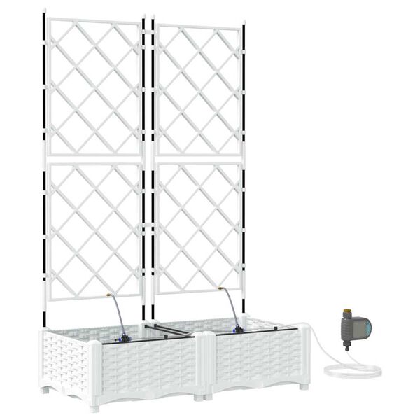 vidaXL Garten-Pflanzgef&auml;&szlig; 2 pcs Wei&szlig; Stahl