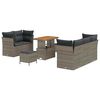 vidaXL Gartensofa-set 8 Stk. 5-Sitzanzahl Grau Poly-Rattan