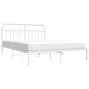 vidaXL Bettgestell mit Kopfteil Metall Wei&szlig; 160x200 cm