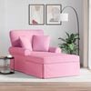 vidaXL Chaise Lounge mit Rock mit Kissen Rosa 91 x 157 x 91 cm Stoff
