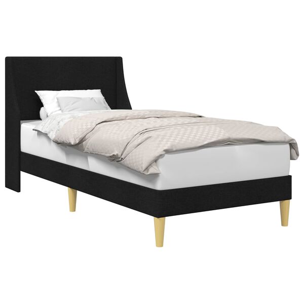 vidaXL Bettrahmen mit Kopfteil Schwarz 100 x 200 cm Stoff