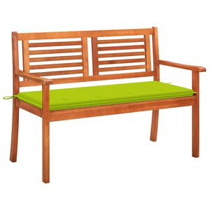vidaXL 2-Sitzer-Gartenbank mit Auflage 120 cm Massivholz Eukalyptus