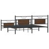 vidaXL Metallbett ohne Matratze Braun Eichen-Optik 160x200 cm