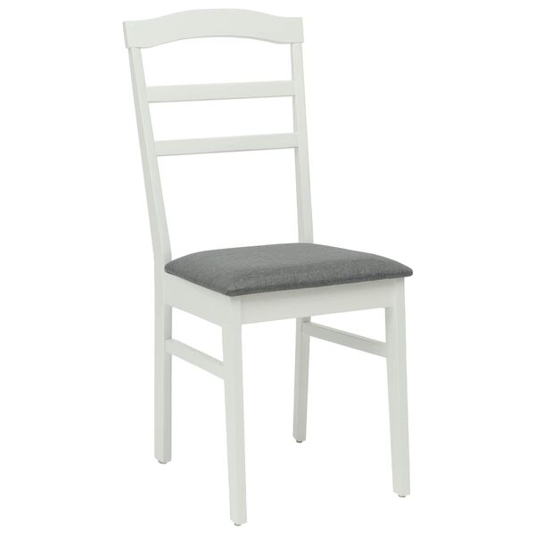 vidaXL Esszimmerstuhl 2 pcs Wei&szlig; und Grau Massives Gummiholz