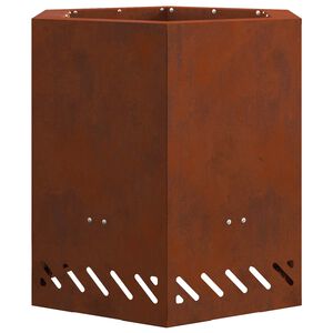vidaXL Rauchfreier Feuerkorb Braun 48 x 48 x 51 cm Wetterfeststahl