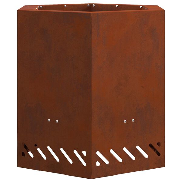 vidaXL Rauchfreier Feuerkorb Braun 48 x 48 x 51 cm Wetterfeststahl