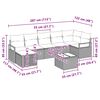 vidaXL Sofa Set mit Kissen mit Speicher 8 pcs Hellgrau Poly-Rattan