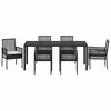 vidaXL Garten Essgruppe 7 pcs Schwarz Poly-Rattan
