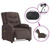 vidaXL Massagesessel Elektrisch Dunkelbraun Stoff