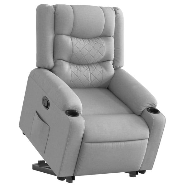 vidaXL Relaxsessel mit Aufstehhilfe Hellgrau Stoff