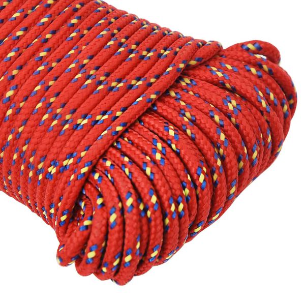 vidaXL Bootsseil Rot 5 mm 50 m Polypropylen