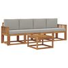 vidaXL Outdoor-Sofagarnitur mit Kissen 5 pcs Nat&uuml;rlich und Hellgrau