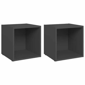 vidaXL TV-Schr&auml;nke 2 Stk. Grau 37x35x37 cm Holzwerkstoff