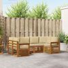vidaXL Ecksofa Set mit Kissen 6 pcs Natur Massivholz Akazie