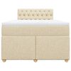 vidaXL Boxspringbett mit Matratze Creme 120x200 cm Stoff