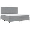 vidaXL Boxspringbett mit Matratze mit LED Hellgrau 200 x 200 cm Stoff