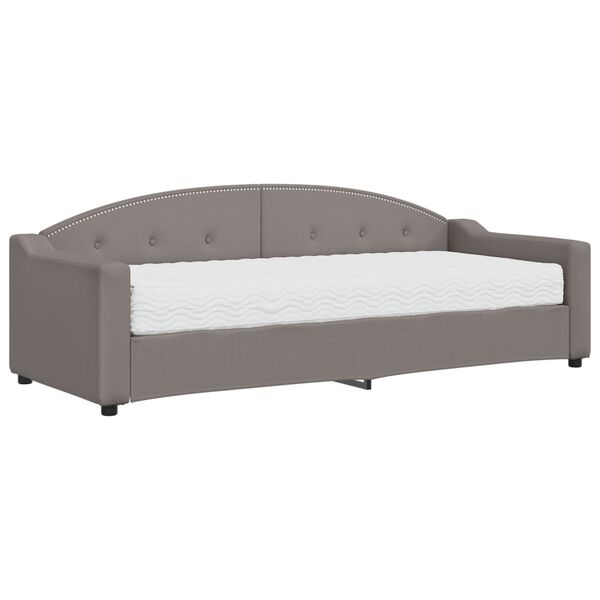 vidaXL Tagesbett mit Matratze Taupe 80x200 cm Stoff