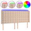 vidaXL LED Kopfteil Cappuccino-Braun 183x16x118/128cm Kunstleder