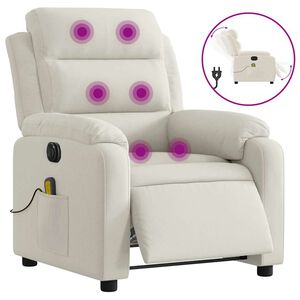 vidaXL Massagesessel Elektrisch Creme Samt