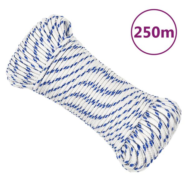 vidaXL Bootsseil Wei&szlig; 4 mm 250 m Polypropylen
