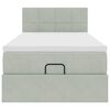 vidaXL Ottoman-Bett mit Matratze Hellgrau 100x200 cm Samt
