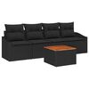 vidaXL Gartensofa-set 5 stk. Schwarz Poly-Rattan